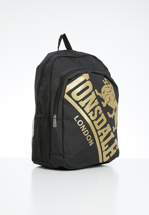 Lonsdale - Logo backpack - black & gold 