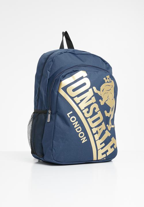 Lonsdale - Logo backpack - navy & gold 