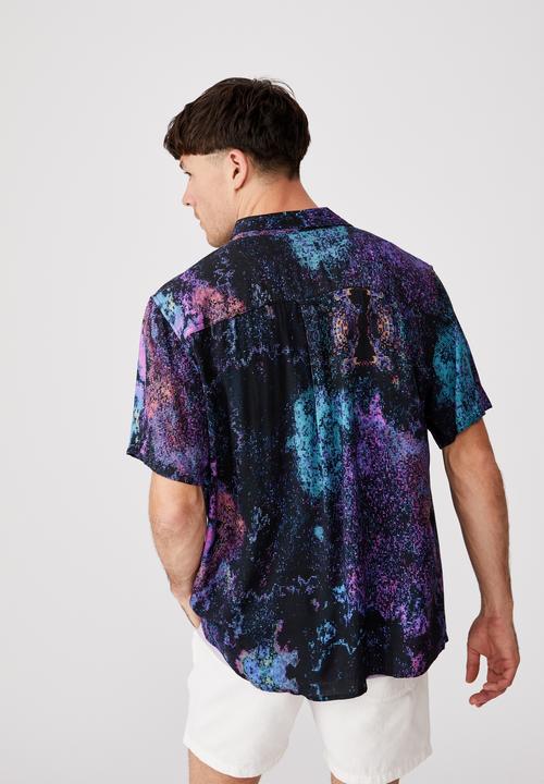Cotton On - 91 short sleeve shirt - textured multi glitch