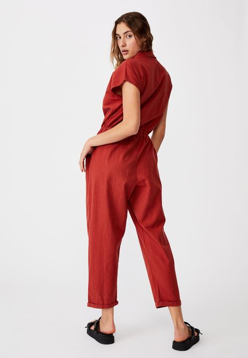 Cotton On - Woven Jasmine utility jumpsuit - red 