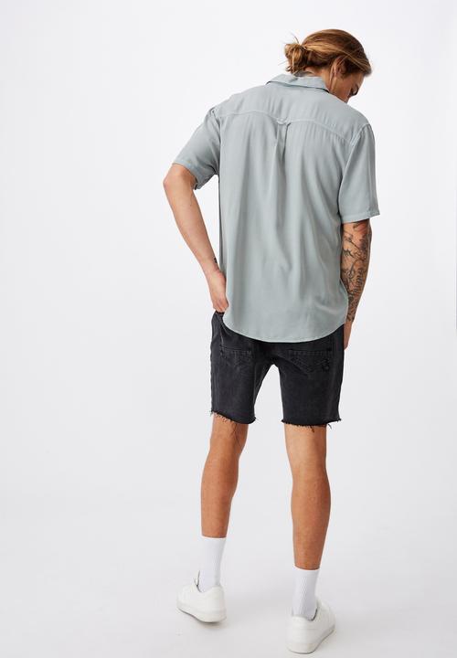 Cotton On - Cuban short sleeve shirt - blue haze