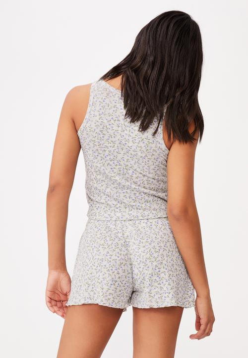 Cotton On - Waffle bed time short - grey