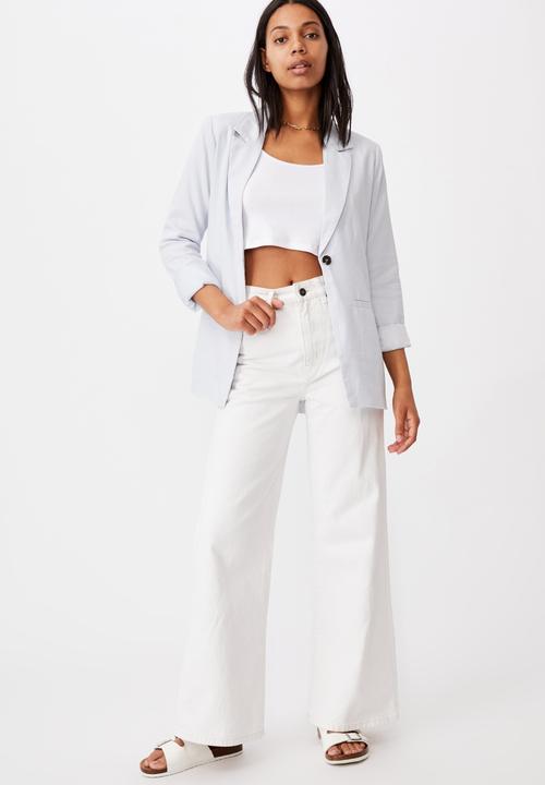Cotton On - Ultimate linen blazer - cool blue