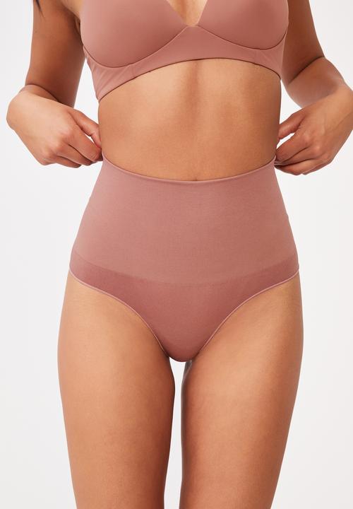 Cotton On - Take control high waist g-string - dusty rose