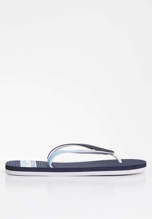 POLO - Gary striped flip flop - navy