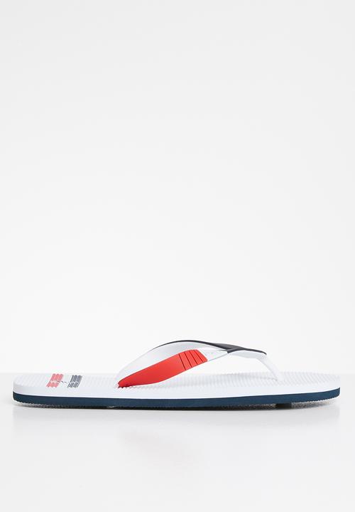 POLO - Gary striped flip flop - white