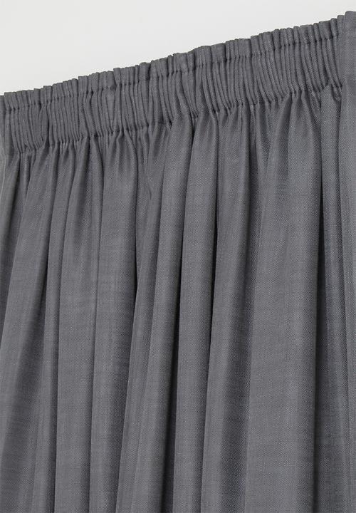 Sixth Floor - Slub lined taped curtain - charcoal