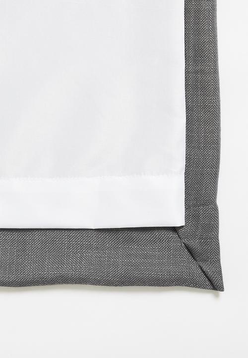 Sixth Floor - Slub lined taped curtain - charcoal