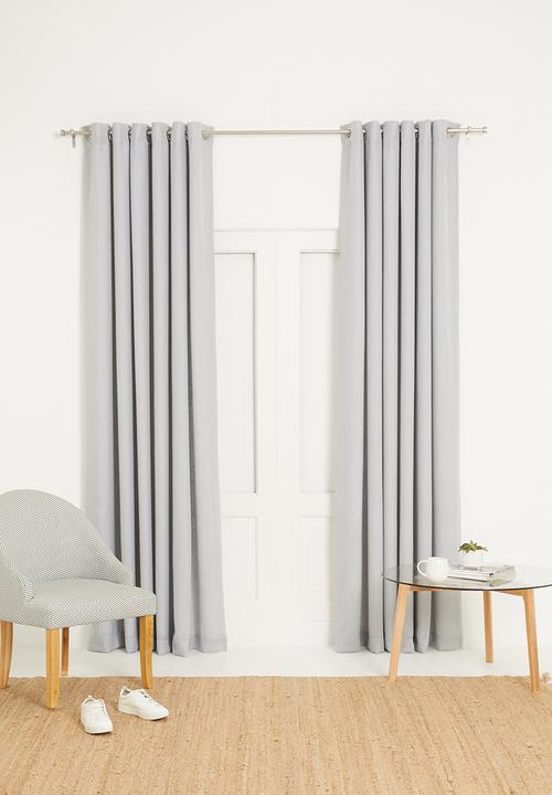 Sixth Floor - Slub lined eyelet curtain - grey