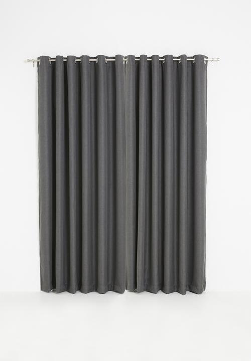 Sixth Floor - Metro self-lined eyelet curtain 2 pack - charcoal