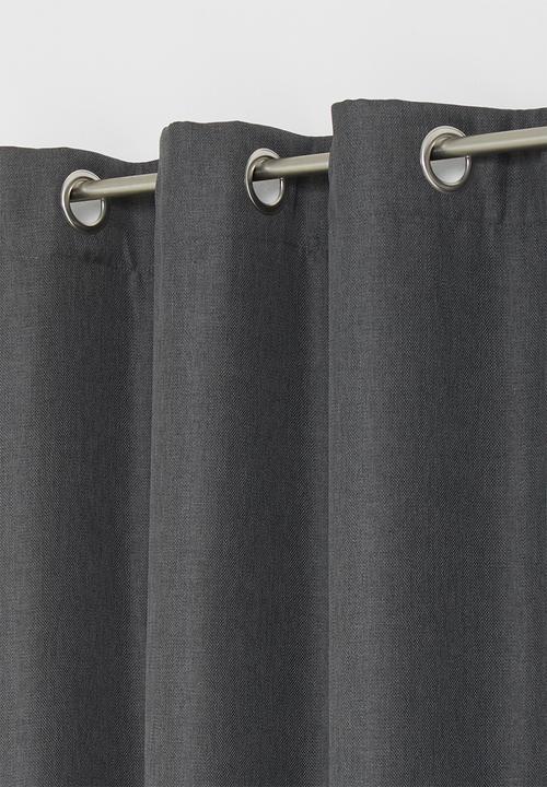 Sixth Floor - Metro self-lined eyelet curtain 2 pack - charcoal