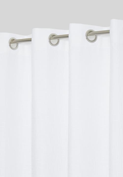 Sixth Floor - Slub lined eyelet curtain - white