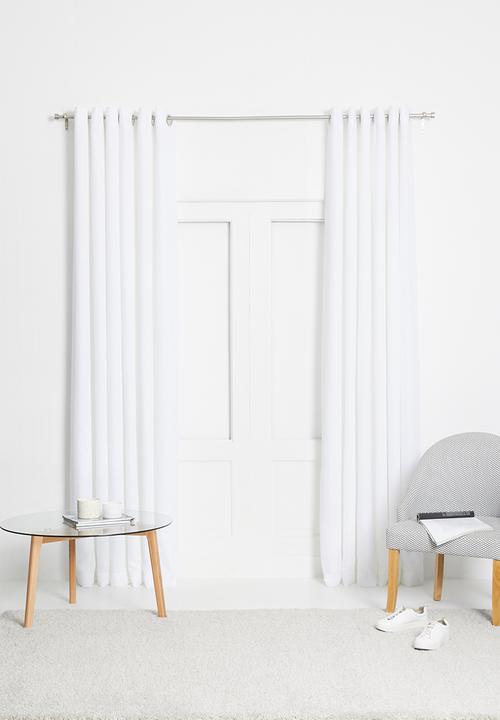 Sixth Floor - Slub lined eyelet curtain - white