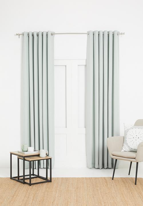 Sixth Floor - Slub lined eyelet curtain - duck egg