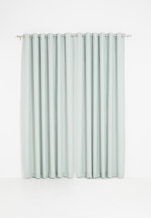 Sixth Floor - Slub lined eyelet curtain 2 pack - duck egg