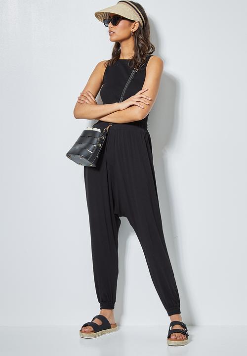 Superbalist - Knit drop crotch jogger - black