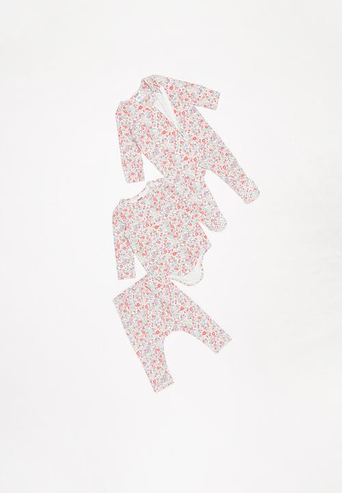 Cotton On - Bundle romper, bubbysuit, legging & headband -vanilla & garden floral