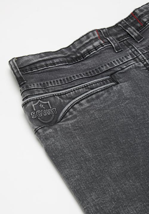 SOVIET - Boys skinny denim - charcoal