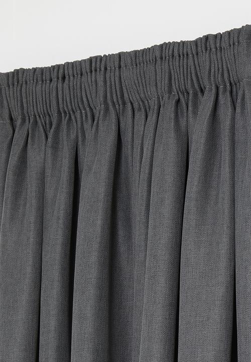 Sixth Floor - Metro self-lined taped curtain - charcoal grey