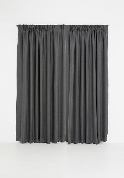 Sixth Floor - Metro self-lined taped curtain - charcoal grey
