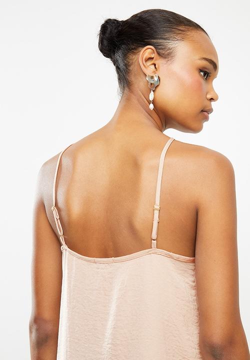 MILLA - Satin halter top - Nude
