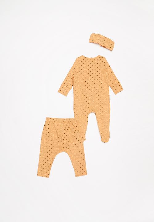 Cotton On - Bundle romper, legging & tie headband - orange