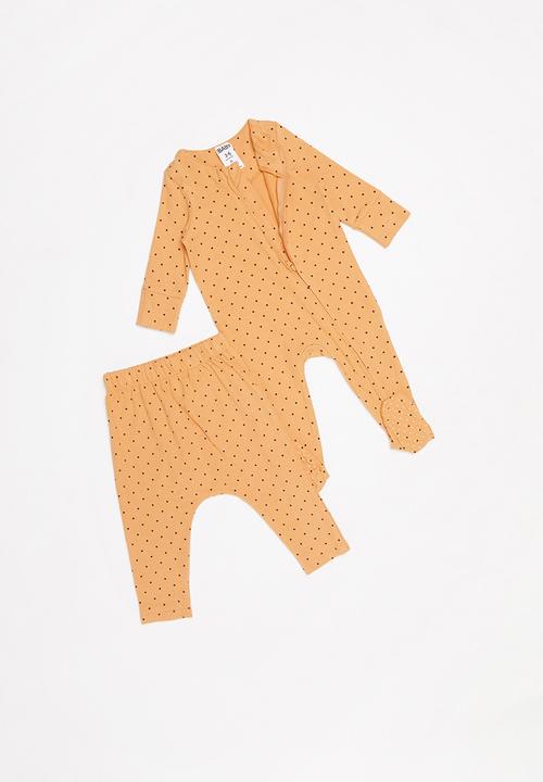 Cotton On - Bundle romper, legging & tie headband - orange