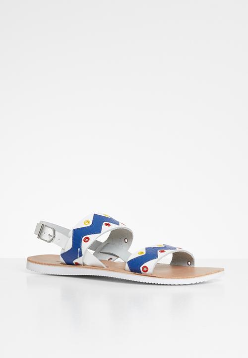 iFELE - Nandi 2 leather sandal - white & blue