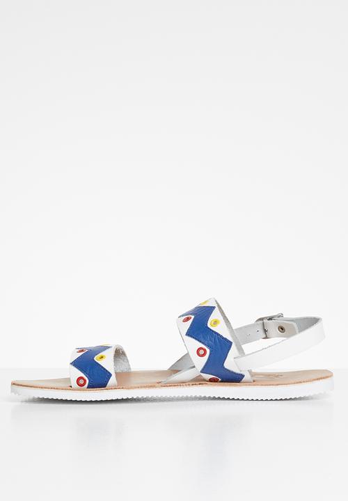 iFELE - Nandi 2 leather sandal - white & blue