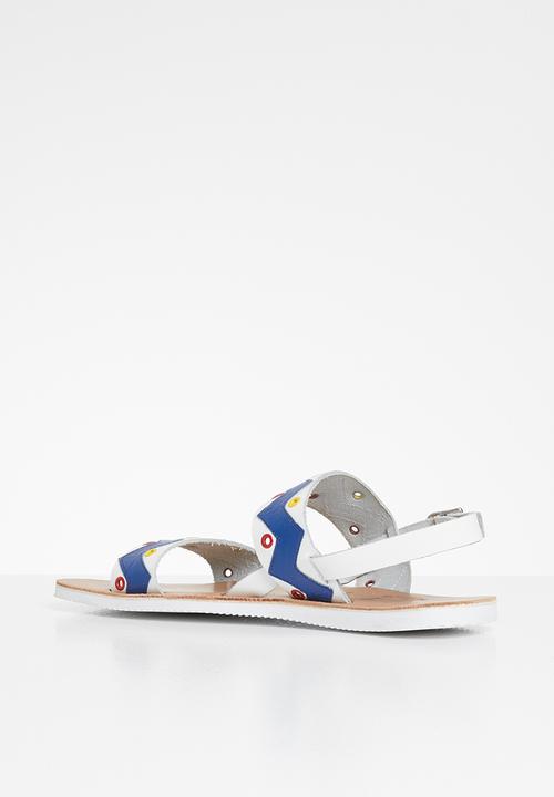 iFELE - Nandi 2 leather sandal - white & blue