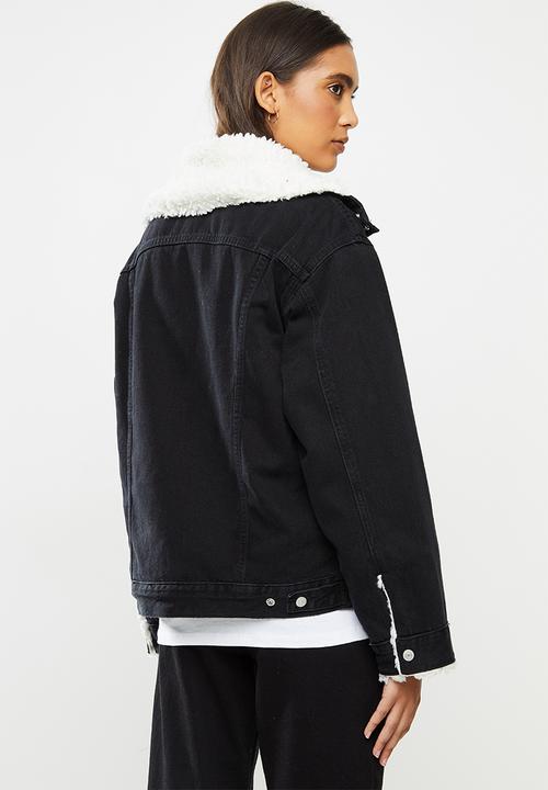 Levi’s® - Dad sherpa parka black book trucker - black