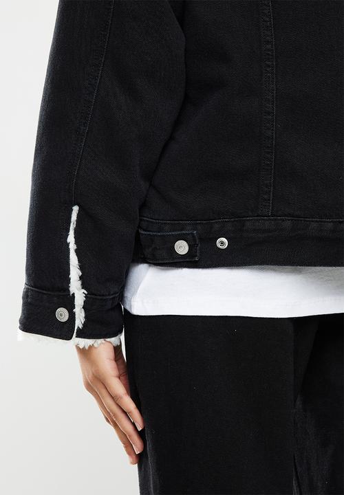 Levi’s® - Dad sherpa parka black book trucker - black