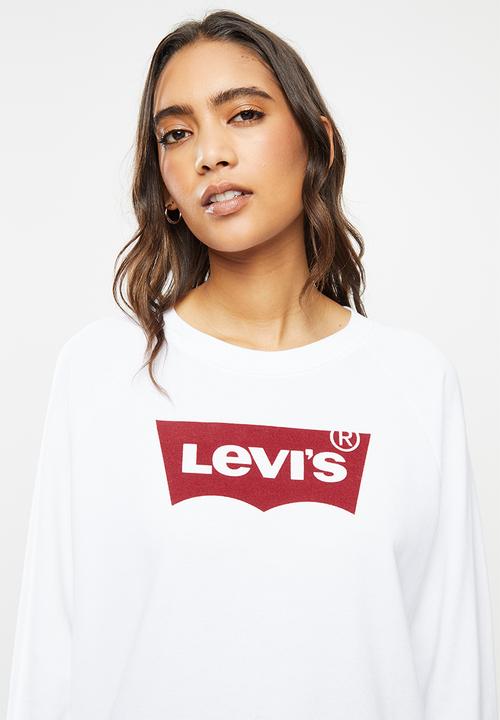 Levi’s® - Relaxed graphic crew fleece good batwing - white
