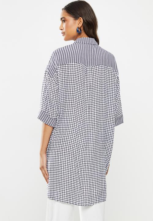 Me&B - Print mixing oversized shirt - multi 