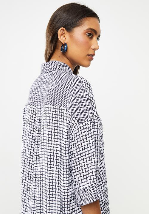 Me&B - Print mixing oversized shirt - multi 