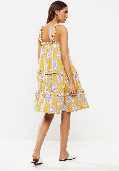 Me&B - Palm print tiered sundress - multi 