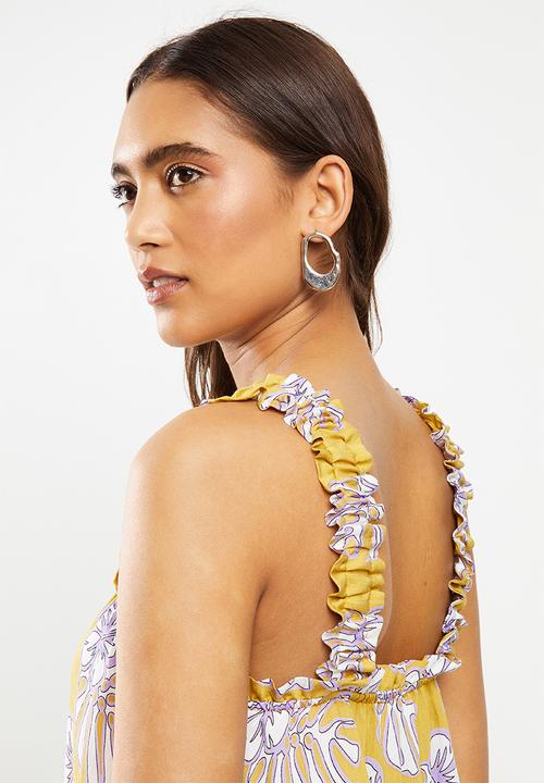 Me&B - Palm print tiered sundress - multi 