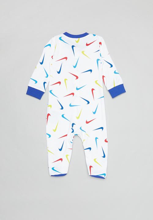 Nike - Nike boys swooshfetti footed coverall - white