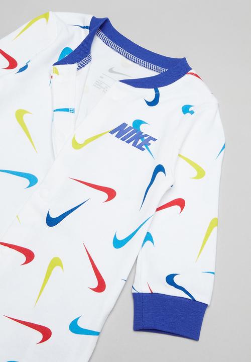 Nike - Nike boys swooshfetti footed coverall - white
