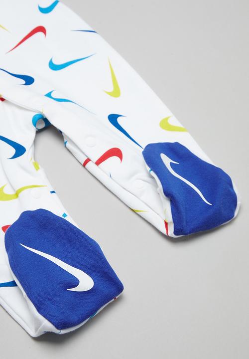 Nike - Nike boys swooshfetti footed coverall - white