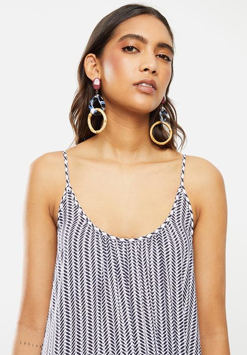 Me&B - Print mixing maxi sundress with back bow detail - multi 