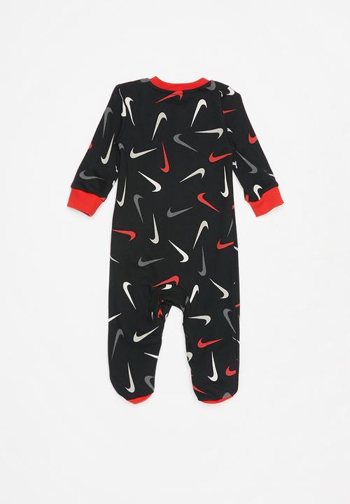 Nike - Nike boys swooshfetti footed coverall - black