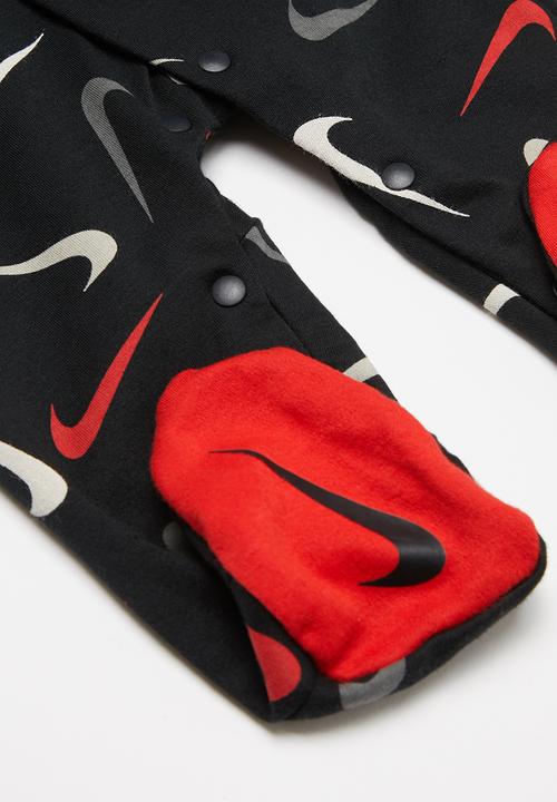 Nike - Nike boys swooshfetti footed coverall - black