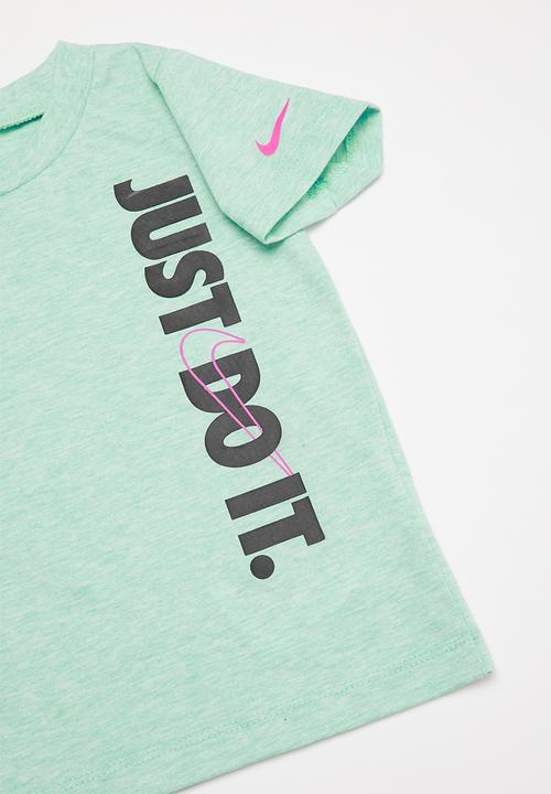 Nike - Nike boys just do it top & short set - black & green 