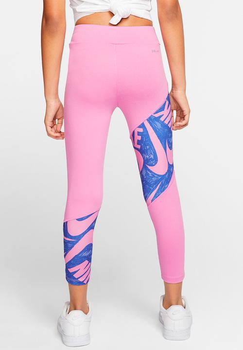 Nike - Nike girls dri fit marker mash legging - pink & blue 