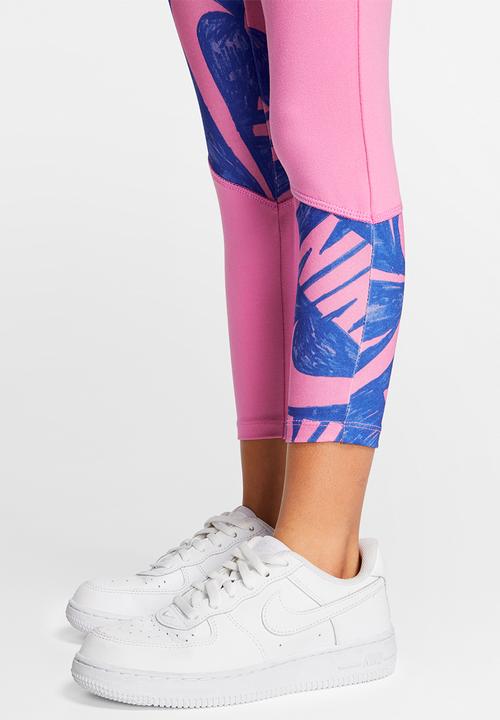 Nike - Nike girls dri fit marker mash legging - pink & blue 