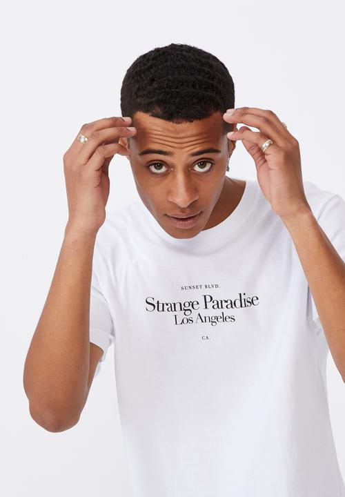 Cotton On - Tbar text t-shirt  - white