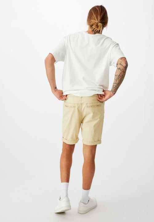 Cotton On - Washed chino short - pigment lemon