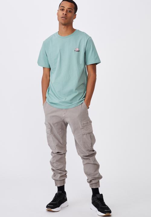 Cotton On - Tbar art T-shirt - washed teal/no brainer