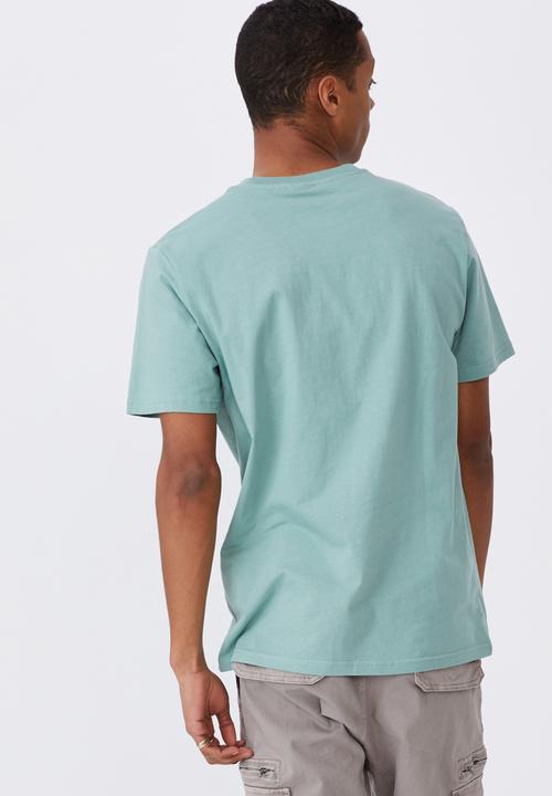 Cotton On - Tbar art T-shirt - washed teal/no brainer